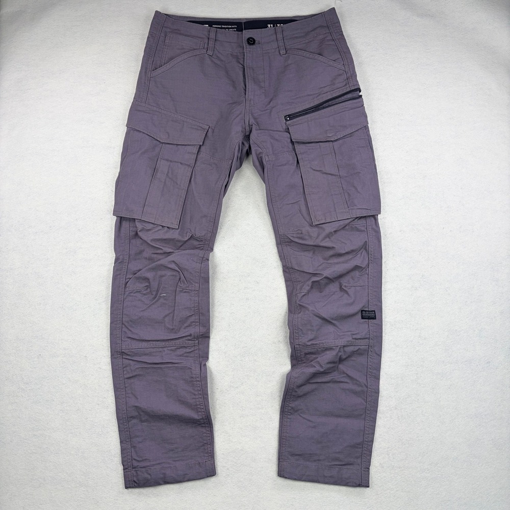 G-Star Raw Rovic Zip 3D Regular Tapered Cargo Pants Purple Grey 31x32 D02190